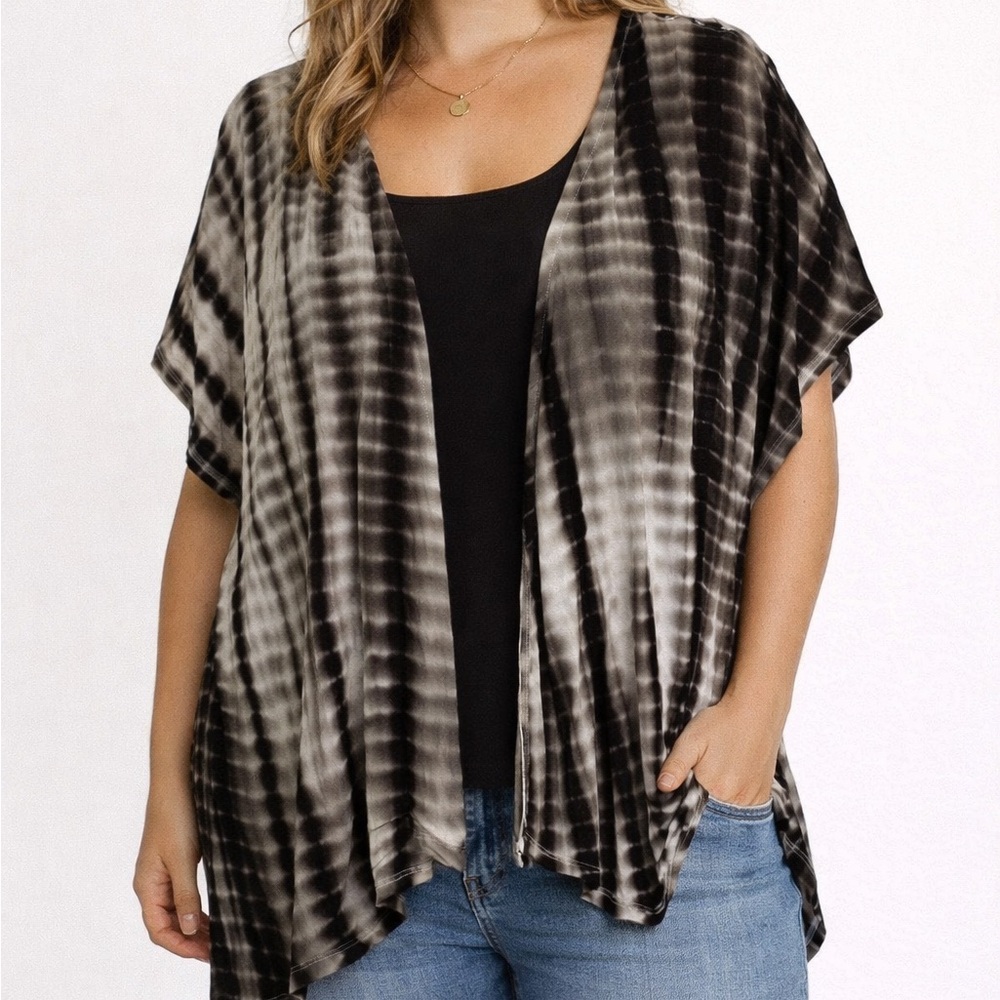 NWT Est 1946 Cato Tie Dye Print Liquid Knit Cardigan Kimono Size 18/20W